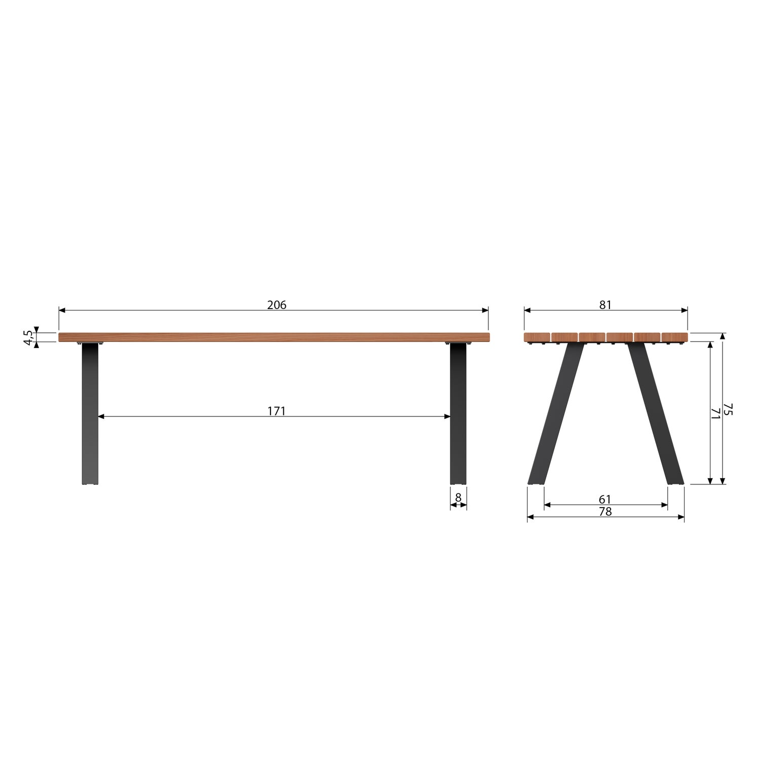 Tuin Eettafel Tablo kleur Naturel - Afbeelding 9