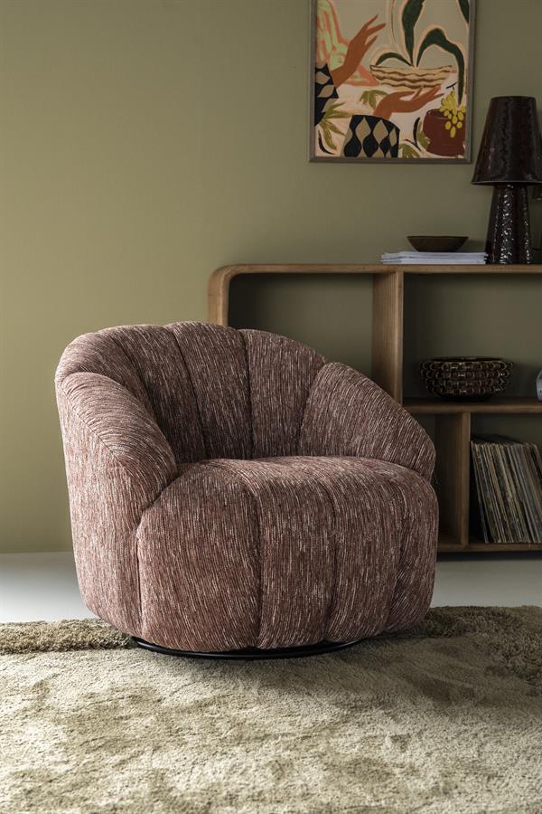 Draaifauteuil Sogno Geweven stof - Burgundy - Afbeelding 12