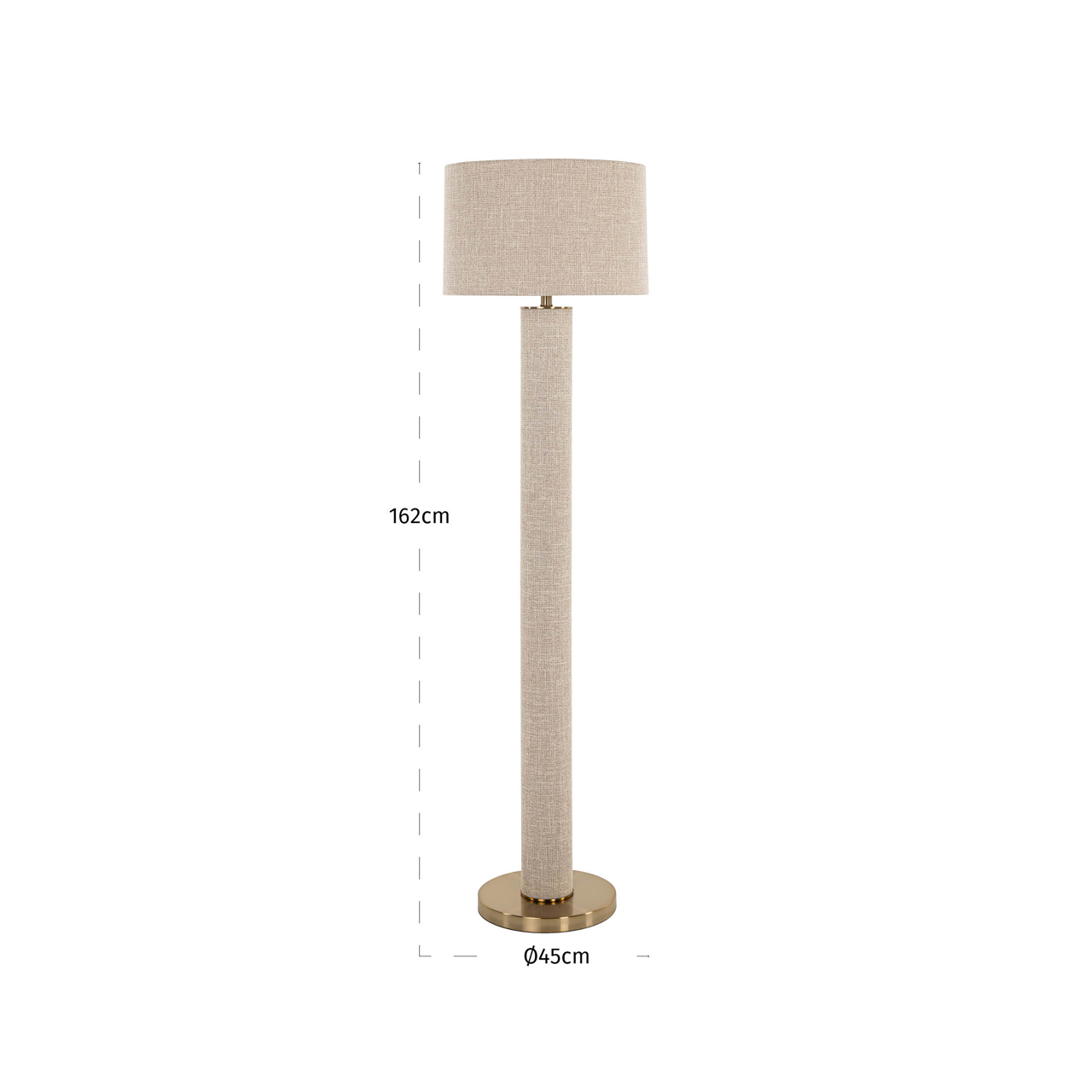Vloerlamp Joline Linnen 161cm hoog - Afbeelding 3