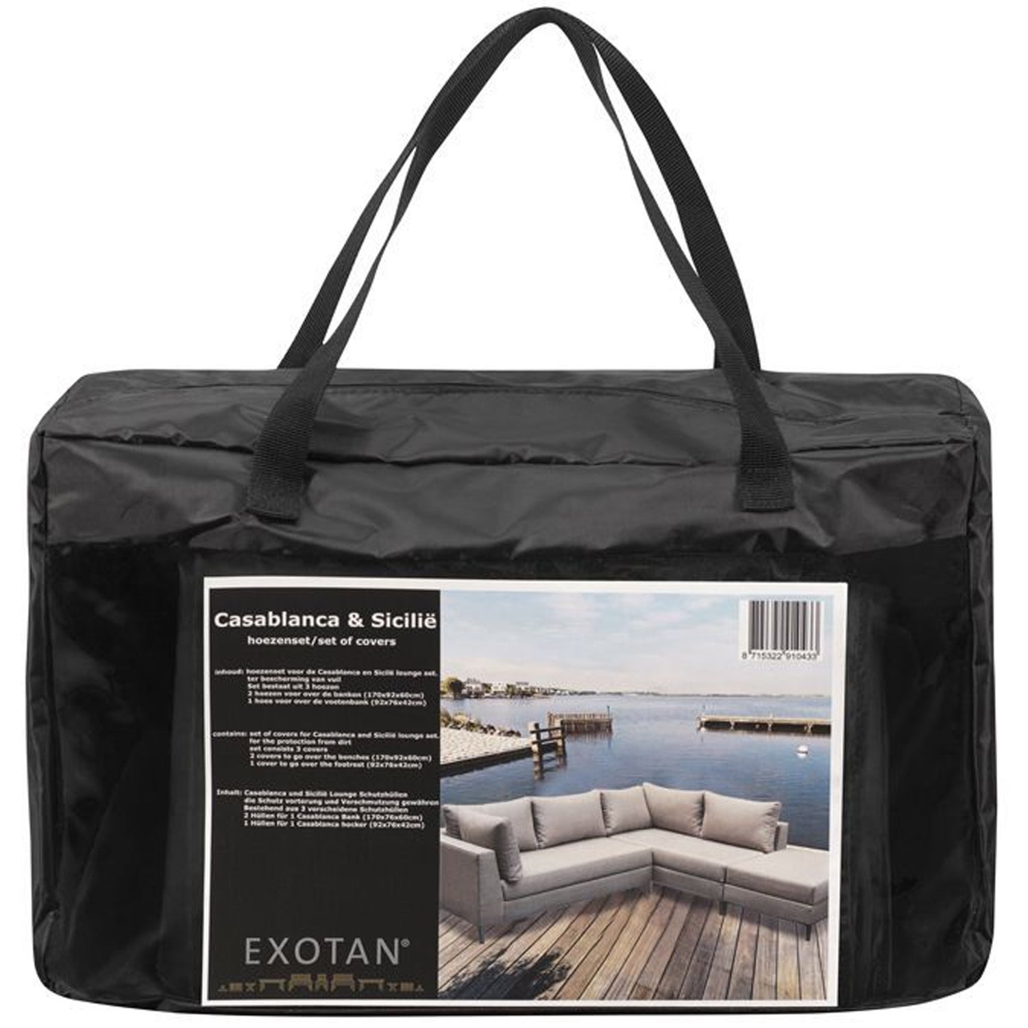 Beschermhoes Sicilië Loungeset, kleur Zwart