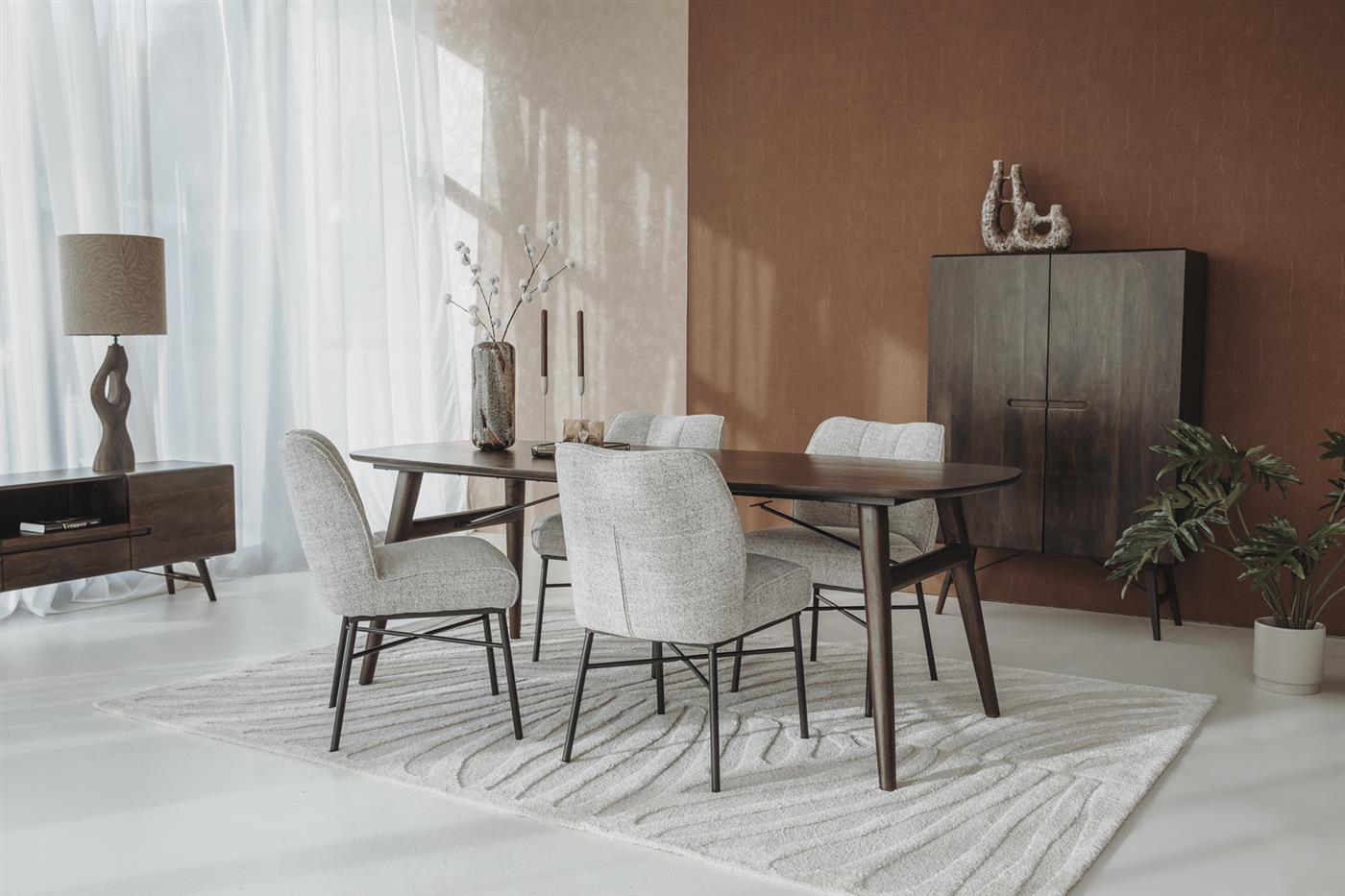 Deens Ovale Eettafel Aura Acaciahout - Espresso - 160 cm - Afbeelding 4