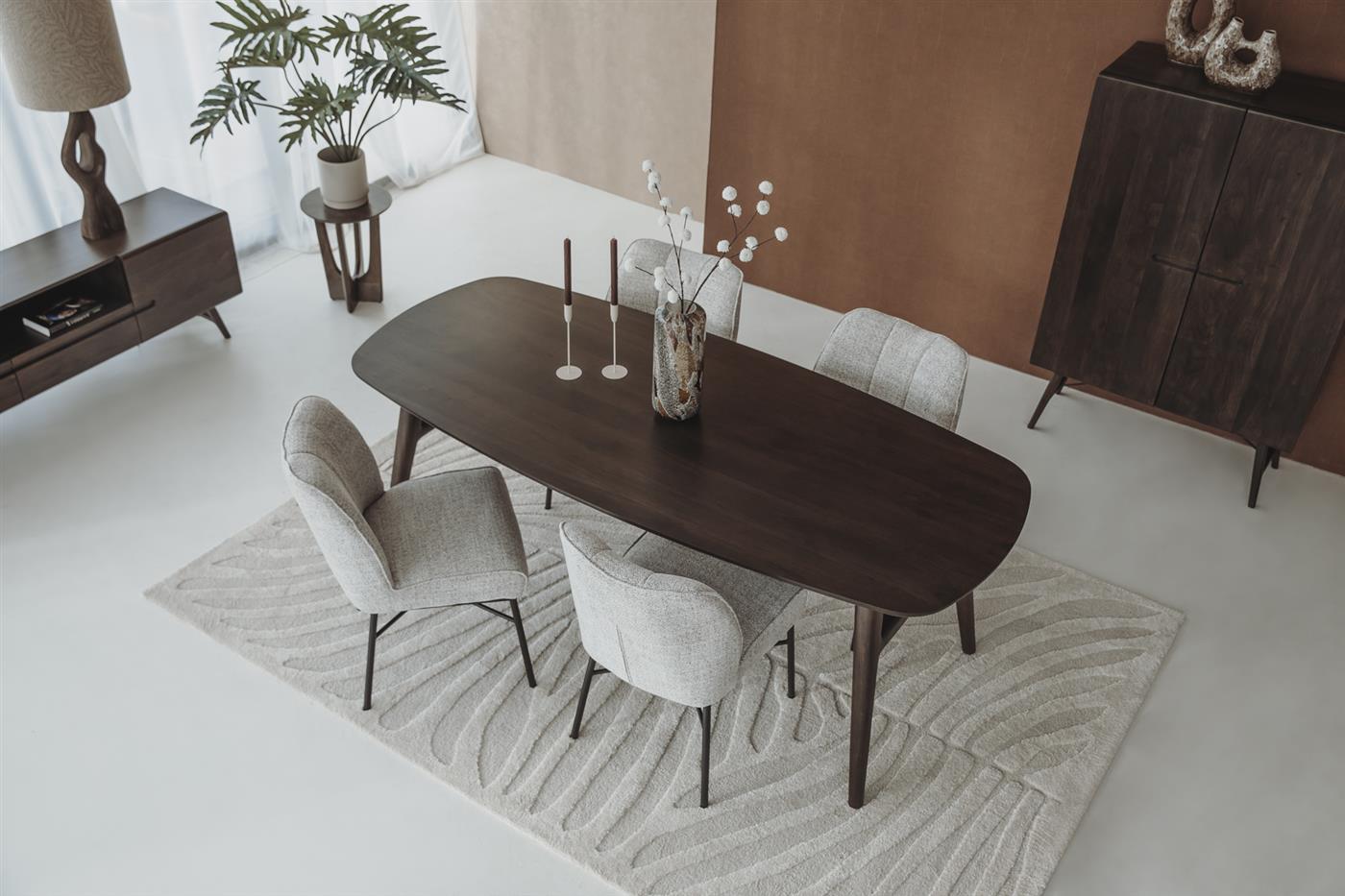 Deens Ovale Eettafel Aura Acaciahout - Espresso - 160 cm - Afbeelding 3