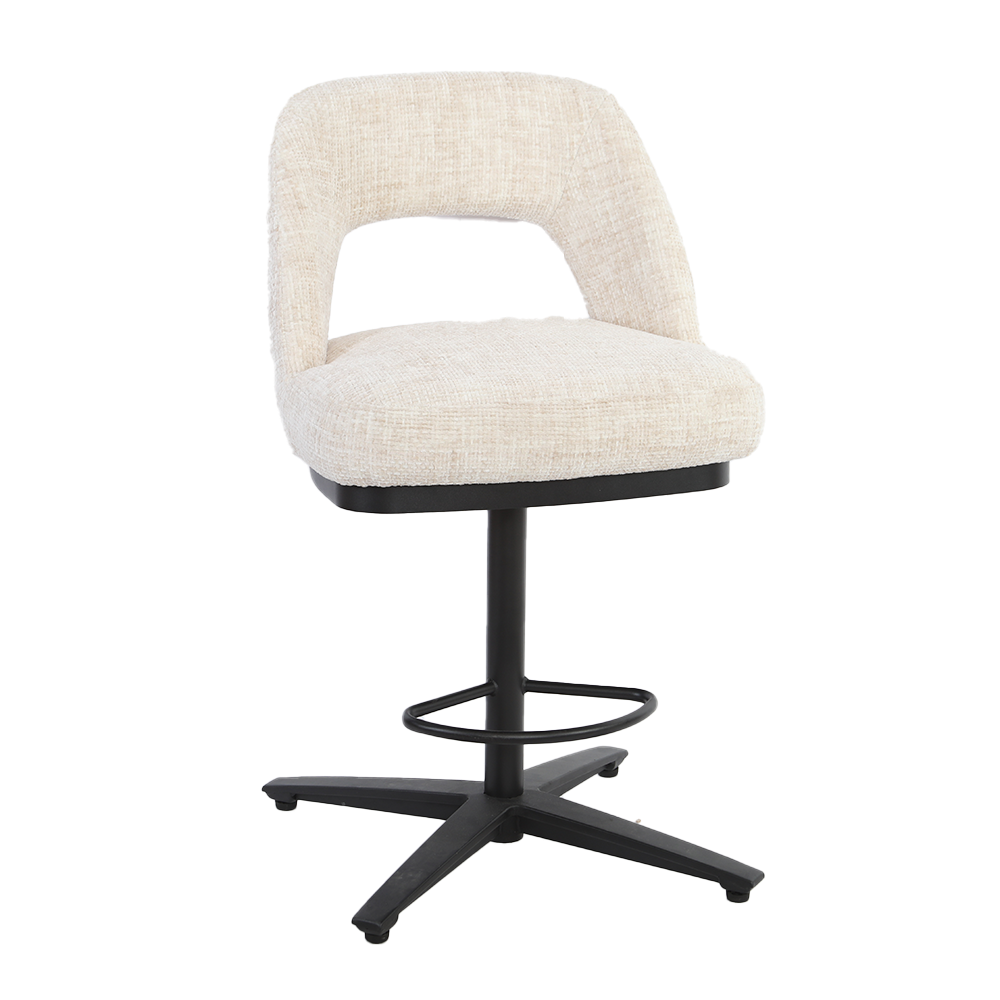 Draaibare Barkruk Caldes Geweven stof (zithoogte 68cm) - Off white