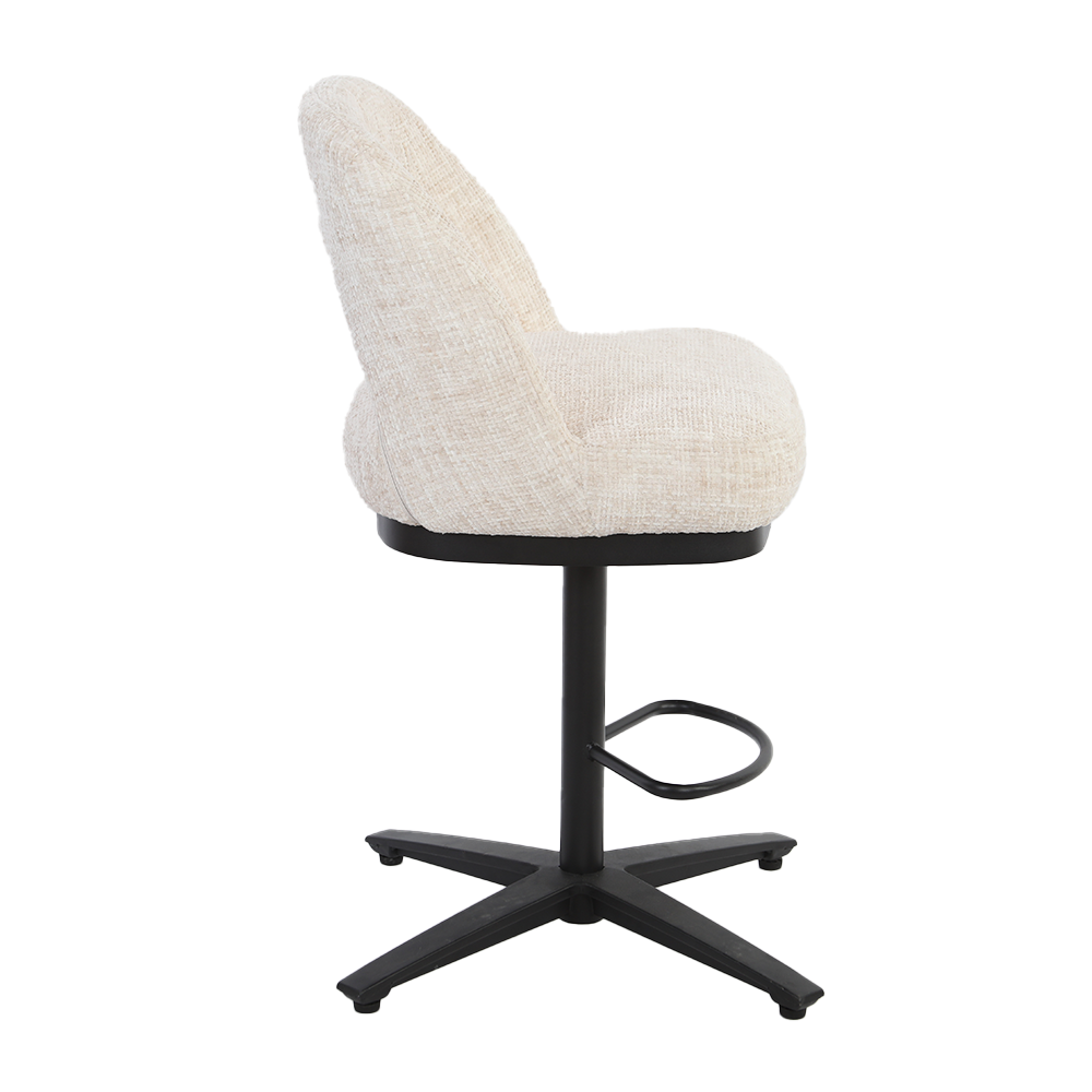 Draaibare Barkruk Caldes Geweven stof (zithoogte 68cm) - Off white - Afbeelding 2