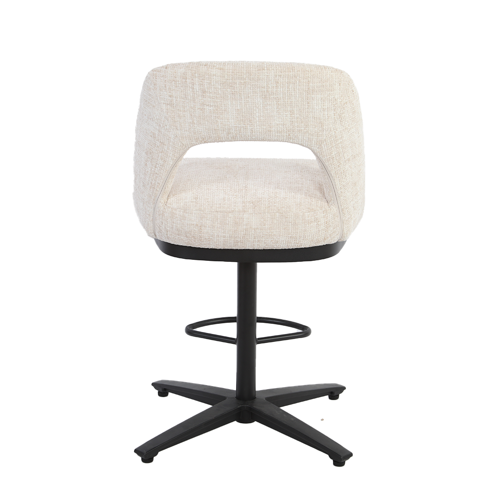 Draaibare Barkruk Caldes Geweven stof (zithoogte 68cm) - Off white - Afbeelding 3