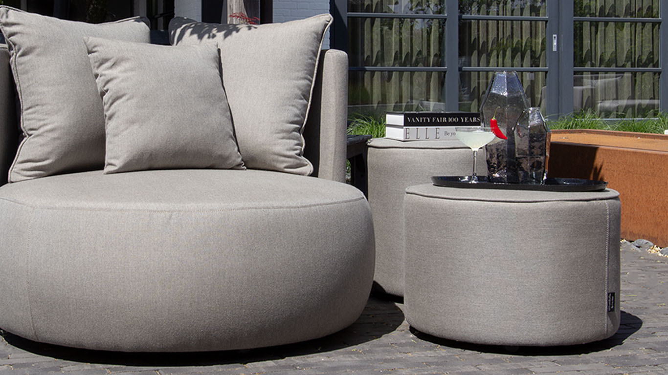 Outdoor Poef Bellagio Laag Ø57 cm - zelf samenstellen - Afbeelding 4