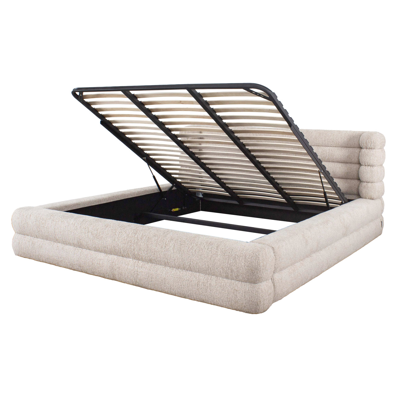 Bed Obidis Met uitklapbare bedbodem 180 x 210cm Naturel - Afbeelding 5