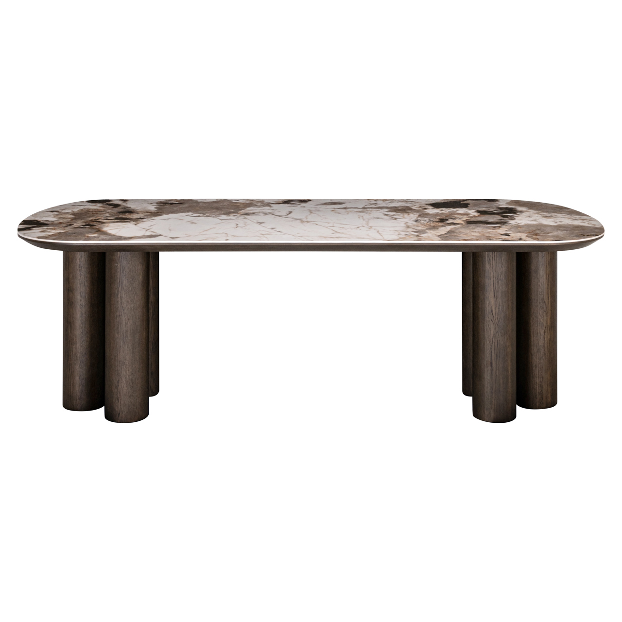 Deens Ovale Eettafel Langford Marmerlook en eiken 230 x 110cm - Afbeelding 8