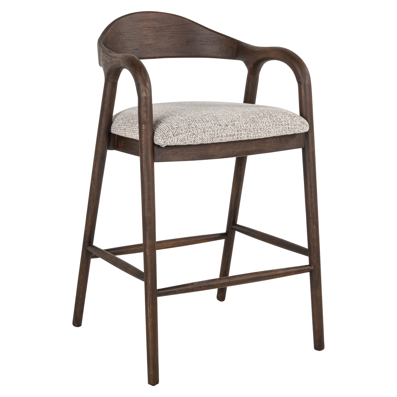 Barstoel Mihara Geweven stof en hout Mocca (zitte (70 cm )) - Afbeelding 3