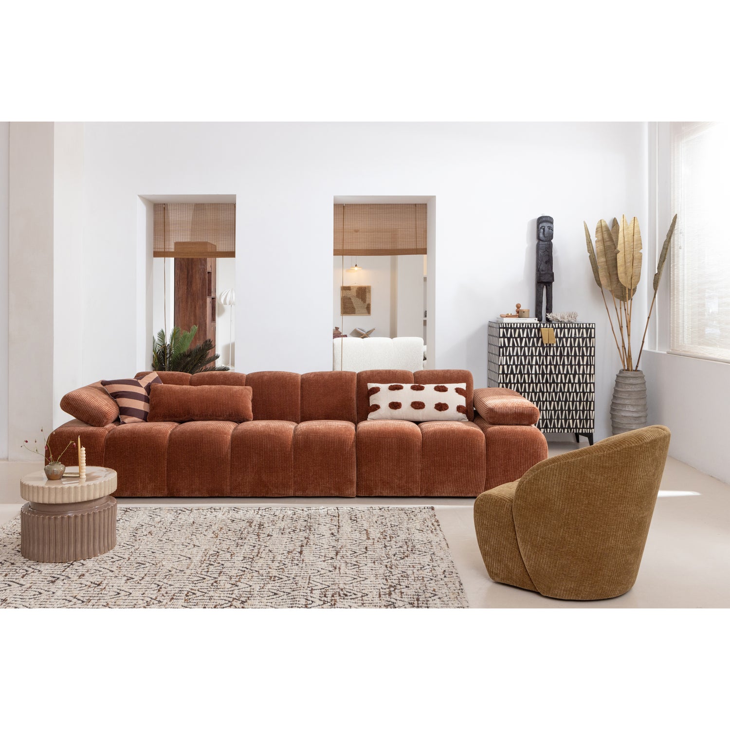 Draaibare Fauteuil Mojo - Ribstof Honinggeel - Afbeelding 11