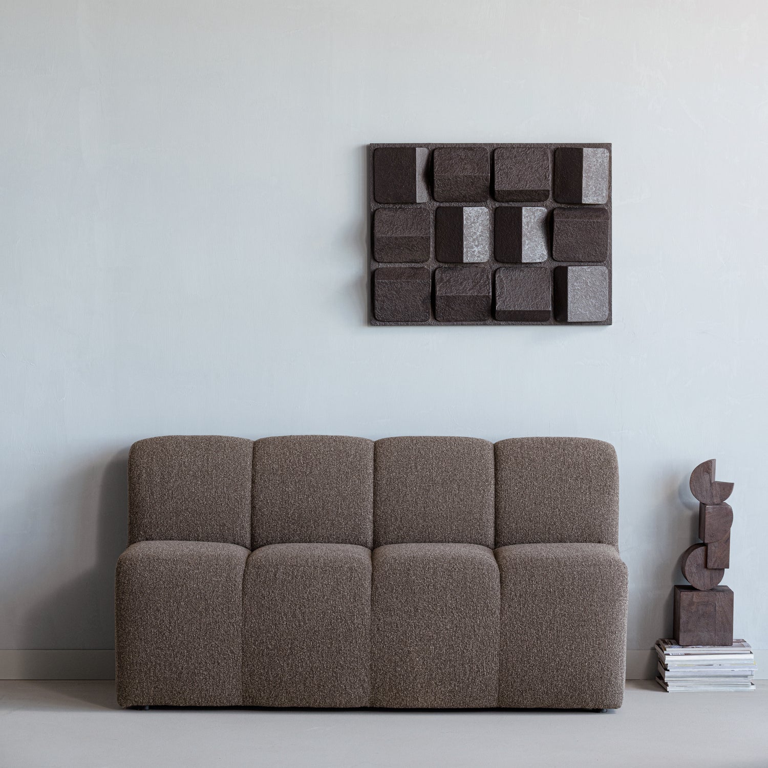 Eetkamerbank Mojo Met Rugleuning Bouclé 164cm Bruin - Afbeelding 13