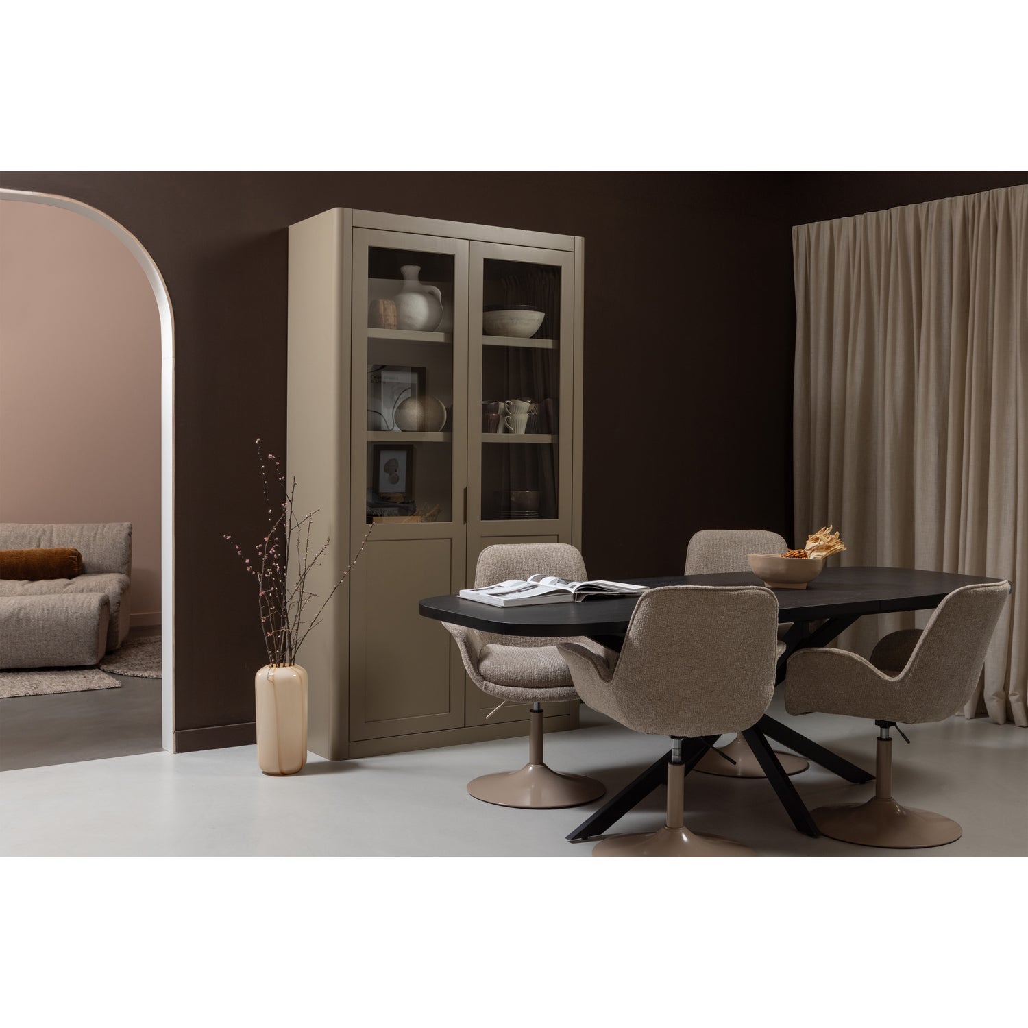 Uitschuifbare Eettafel Arros Deens Ovaal 180-220 x 90 cm - Zwart - Afbeelding 10