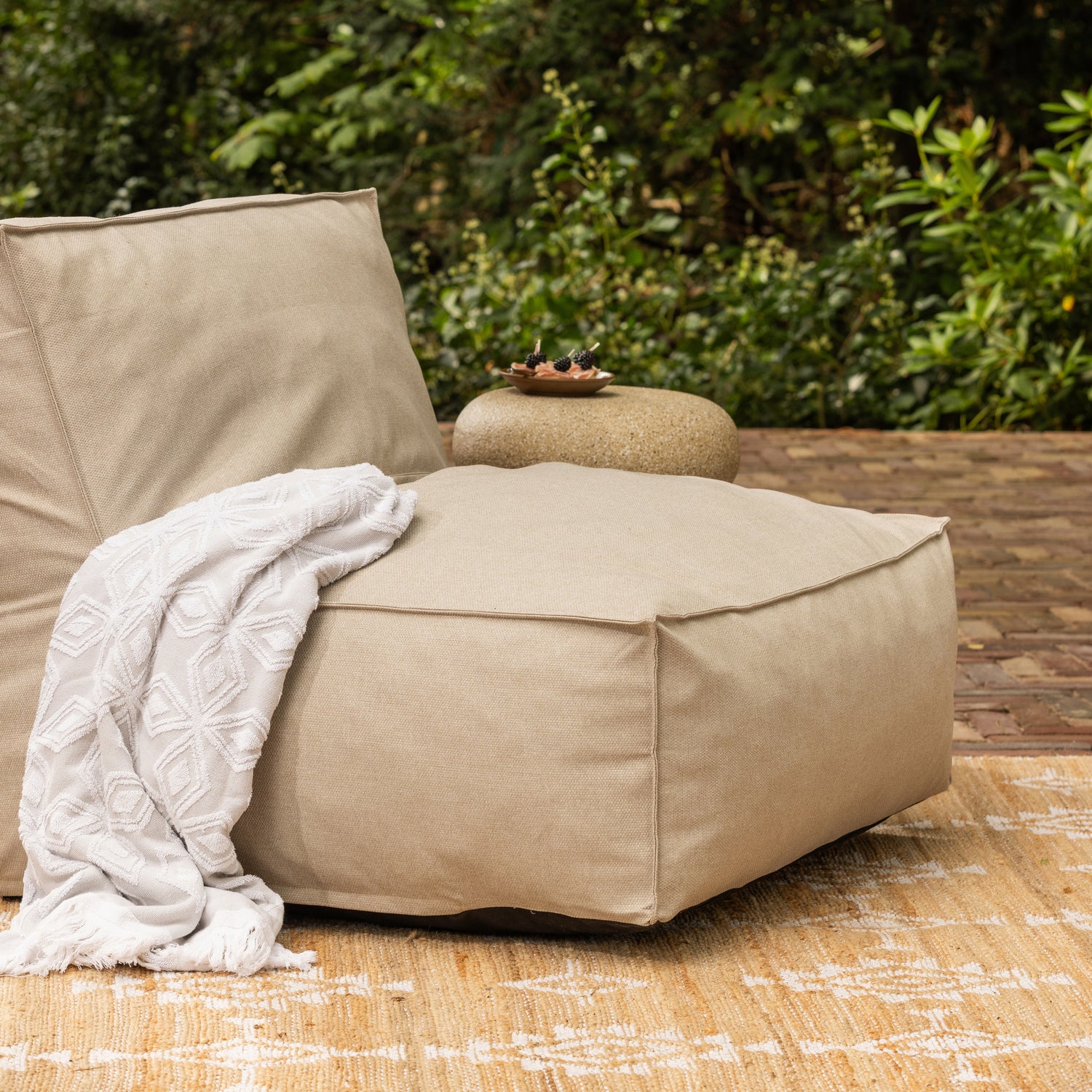 Tuin Loungestoel Velora Olefin stof, kleur Zand - Afbeelding 5