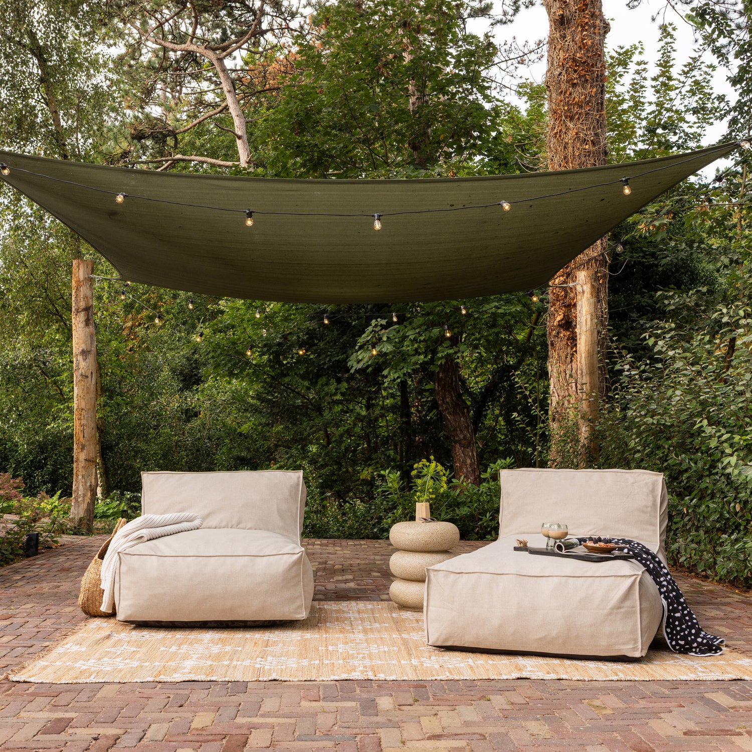 Tuin Loungestoel Velora Olefin stof, kleur Zand - Afbeelding 4