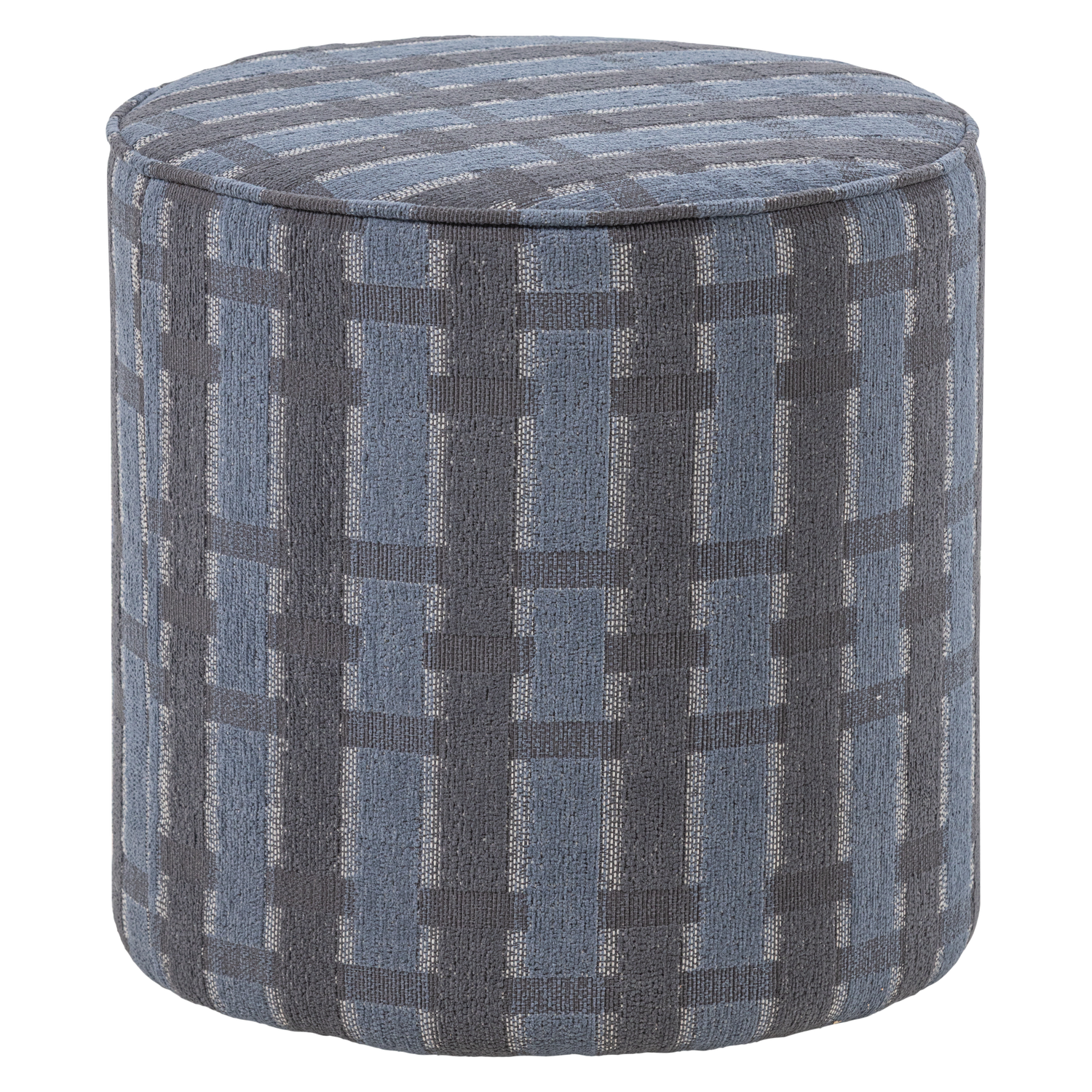 Poef Sali chenille - Grijs/blauw - Afbeelding 3