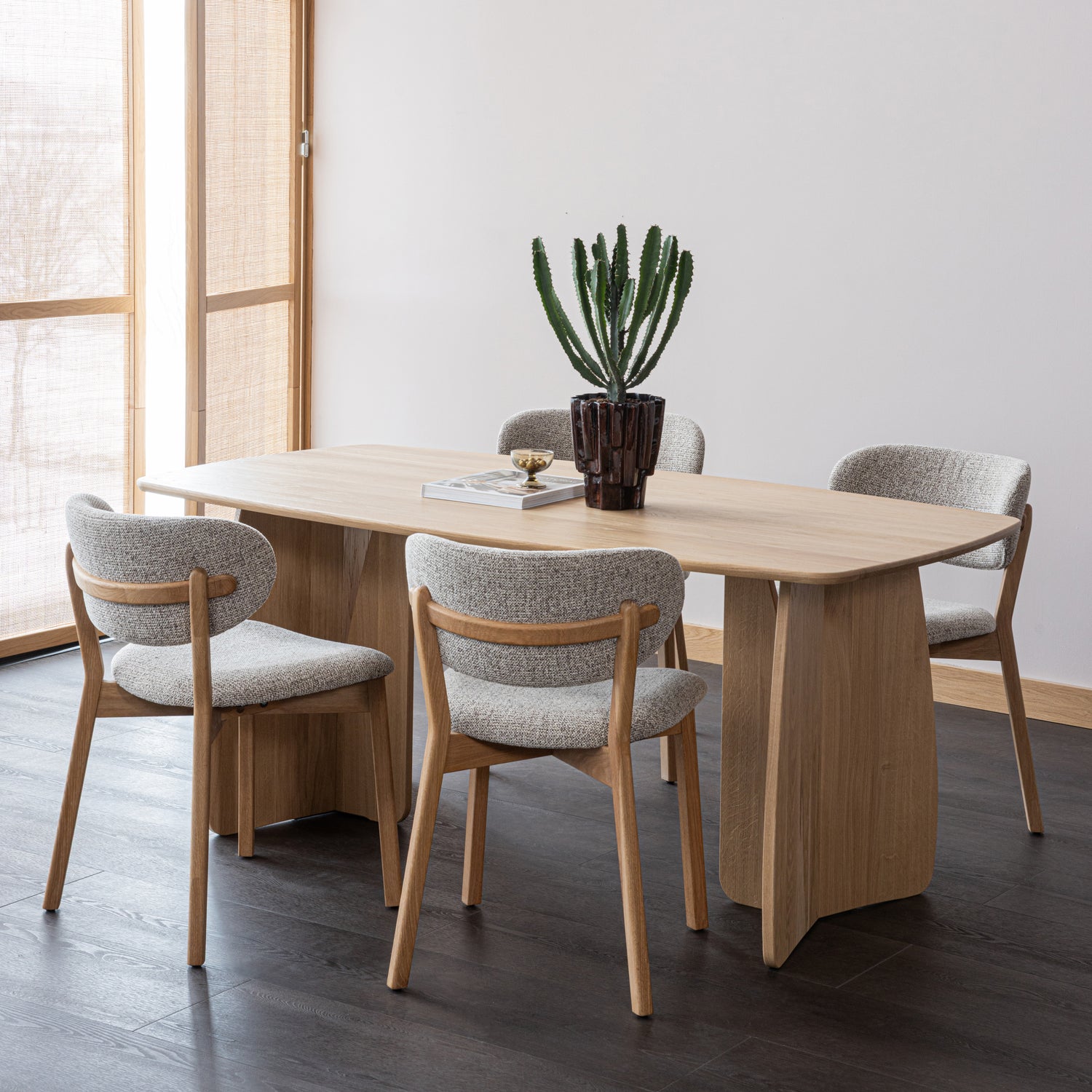 Eetkamerstoel Udar Naturel Houten Frame - Naturel - Afbeelding 12