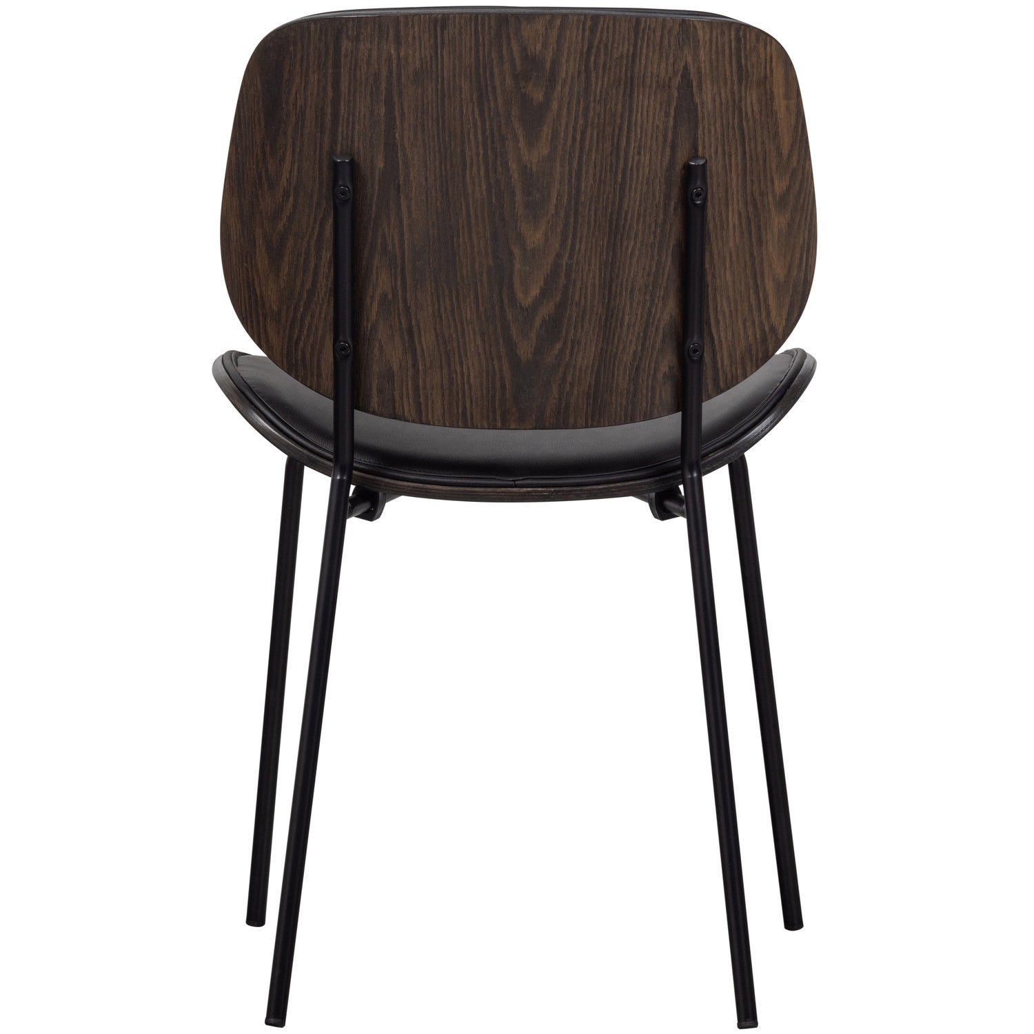 Eetkamerstoel Close Lederlook en hout - Zwart - Afbeelding 16