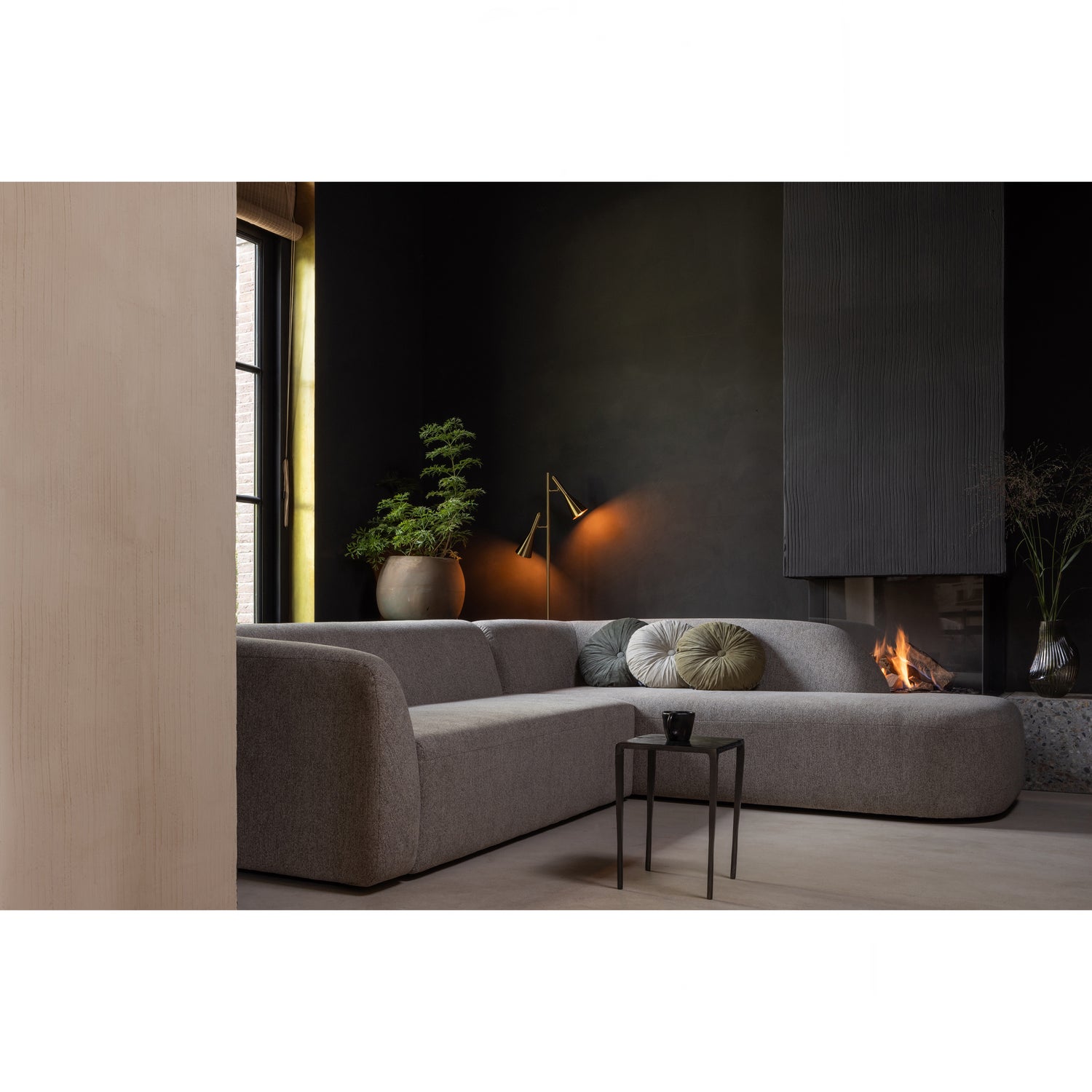 Sloping hoekbank rechts naturel melange - Afbeelding 11