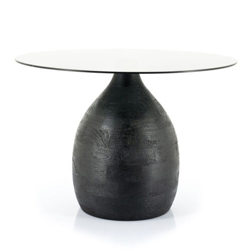 Ronde Salontafel Bond Hout en glas - 60 cm - Zwart - Afbeelding 16