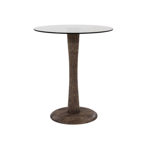 Bijzettafel Boogie Mangohout en glas 60 cm - Bruin - Afbeelding 4