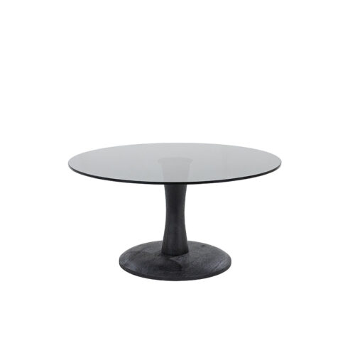 Salontafel Boogie Mangohout en glas 70 cm - Zwart - Afbeelding 4