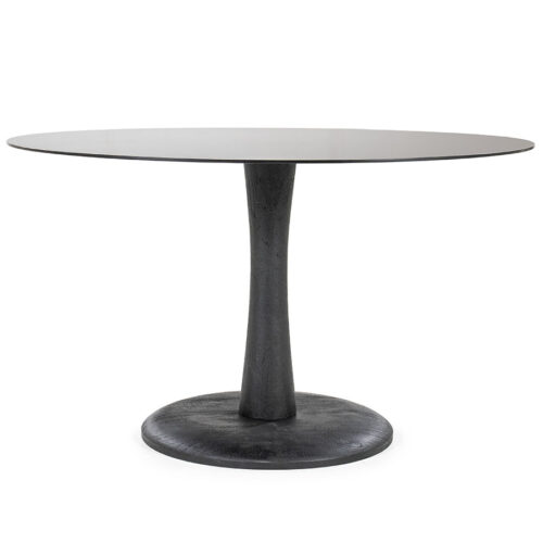 Eettafel Boogie Mangohout en glas 130cm - Zwart - Afbeelding 4