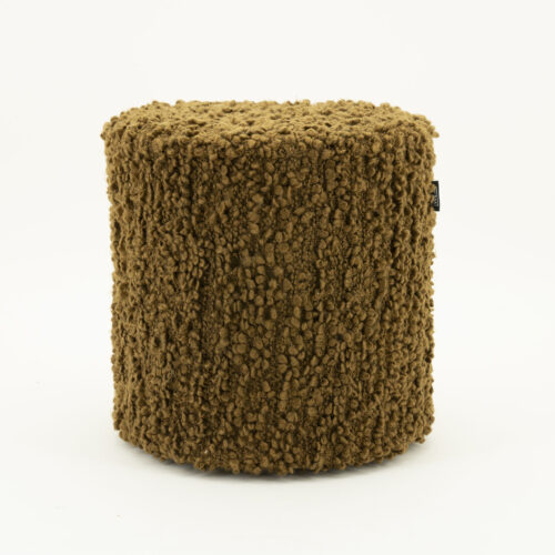 Poef Vista Grof Bouclé 40 x 40 cm - Mosterdgeel - Afbeelding 3