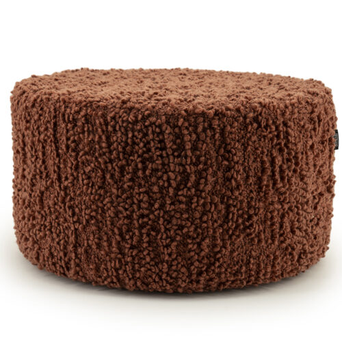 Poef Vista Grof Bouclé 60 x 60 cm - Terracotta - Afbeelding 6