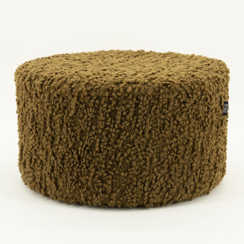 Poef Vista Grof Bouclé 60 x 60 cm - Mosterdgeel - Afbeelding 3