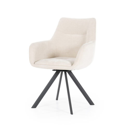 Draaibare Eetkamerstoel Bliss met armleuning- Beige - Afbeelding 10