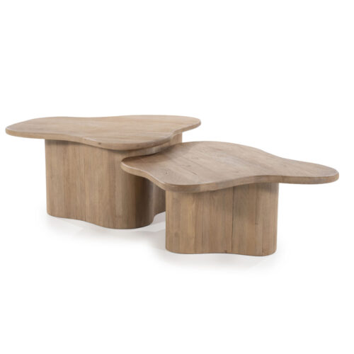 Organische Salontafel Fall Mangohout Set van 2 - Naturel - Afbeelding 6