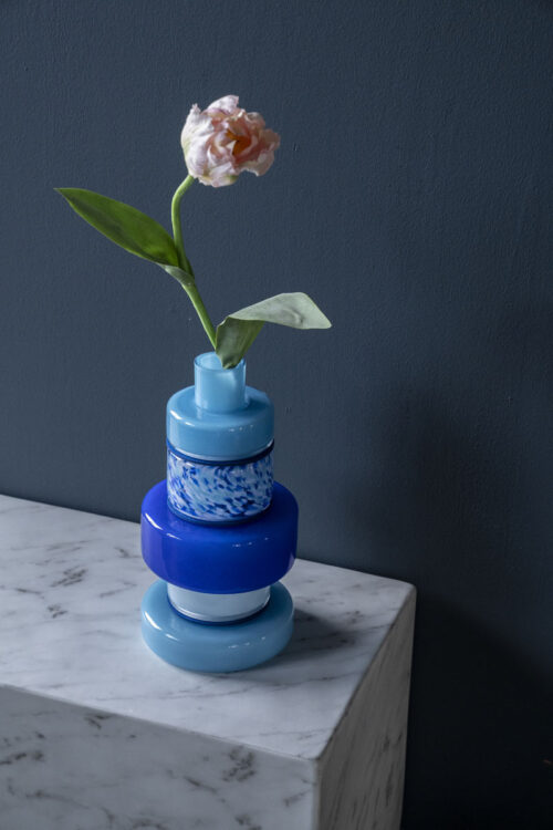 Vaas Golas Mondgeblazen glas - Blauw - Afbeelding 6