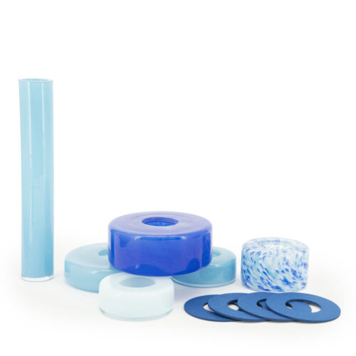 Vaas Golas Mondgeblazen glas - Blauw - Afbeelding 2