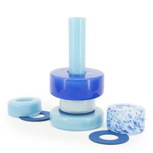 Vaas Golas Mondgeblazen glas - Blauw - Afbeelding 7