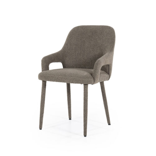 Eetkamerstoel Fika Bouclé - kleur Bruin - Afbeelding 9