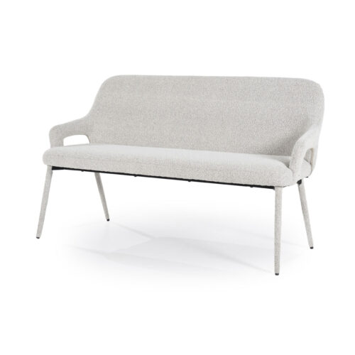 Eetkamerbank Fika Bouclé - kleur Beige - Afbeelding 8