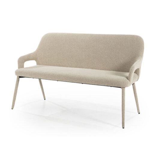 Eetkamerbank Fika Bouclé - kleur Taupe - Afbeelding 8