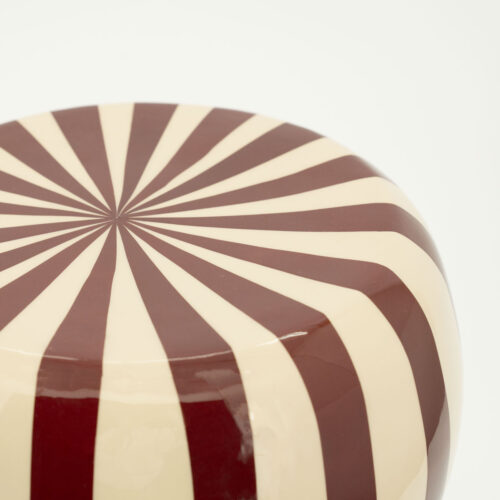 Bijzettafel Candice 28cm Beige/Burgundy - Afbeelding 3