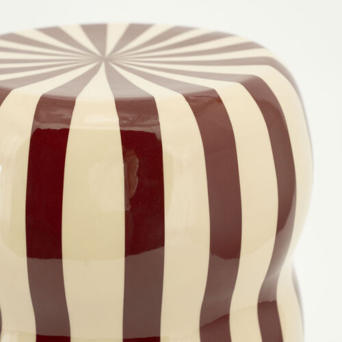 Bijzettafel Candice 28cm Beige/Burgundy - Afbeelding 2