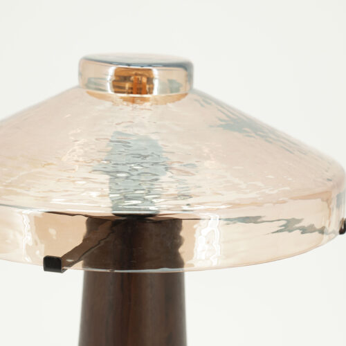 Tafellamp Dome Hout en glas - 35cm hoog - Afbeelding 3