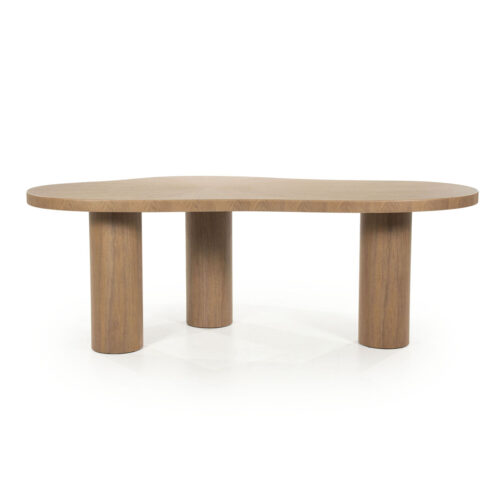 Organische Eettafel Bobbie Walnoot 215 x 110 cm - Lichtbruin - Afbeelding 6