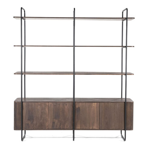 Wandkast James Mangohout en Metaal 190x210cm - Bruin - Afbeelding 10