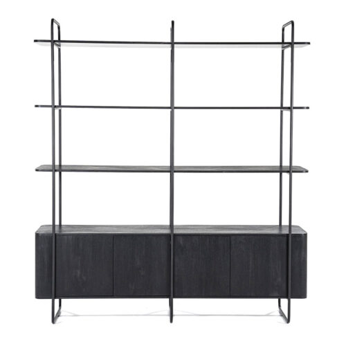 Wandkast James Mangohout en Metaal 190x210cm - Zwart - Afbeelding 7