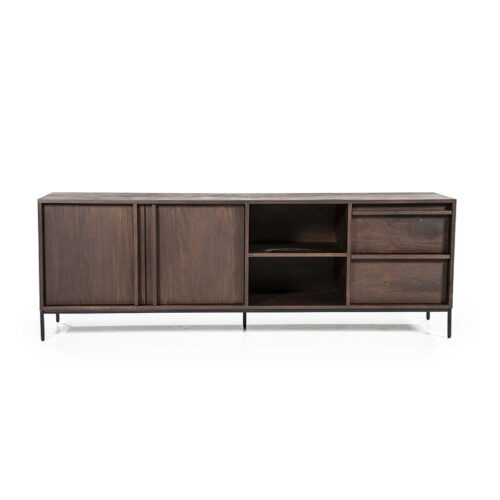 TV-meubel Jimmy Mangohout en Metaal 180cm - Bruin - Afbeelding 8