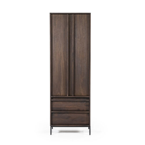 Opbergkast Jimmy Mangohout en Metaal 180 x 60cm - Bruin - Afbeelding 10