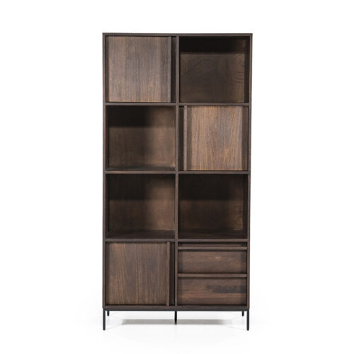 Opbergkast Jimmy Mangohout en Metaal 180 x 90cm - Bruin - Afbeelding 10