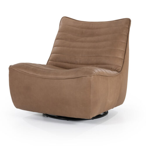 Draaibare Fauteuil Matthew Leer - Bruin - Afbeelding 10