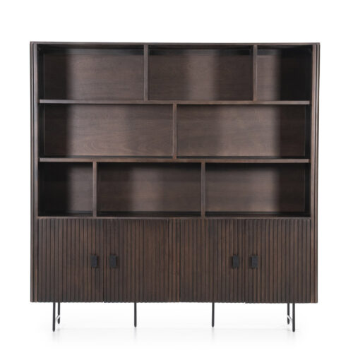 Boekenkast Remi Mangohout en Metaal 200 x 200 cm - Bruin - Afbeelding 13