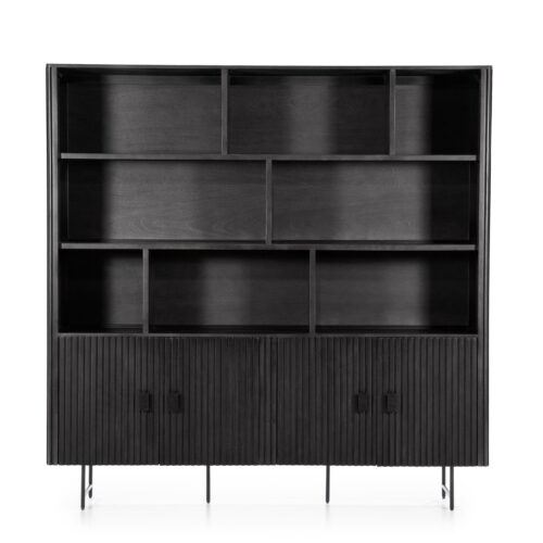 Boekenkast Remi Mangohout en Metaal 200 x 200 cm - Zwart - Afbeelding 10