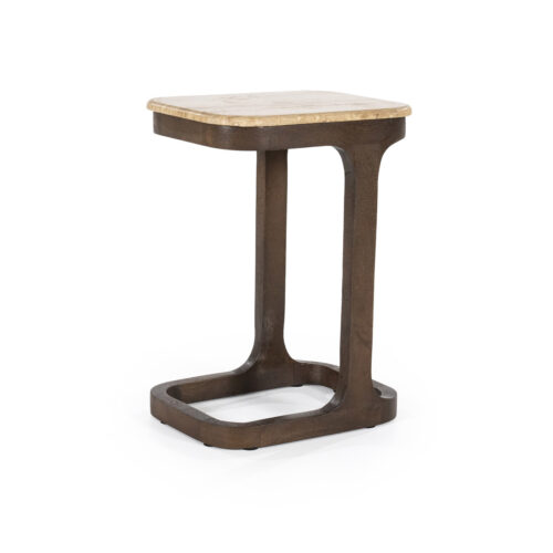 Bijzettafel Tyler Mangohout en Travertin 40 x 30 cm - Afbeelding 4